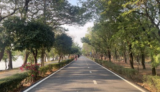 週末はラマ９公園の北に位置するノンボン池公園で子連れサイクリング♪